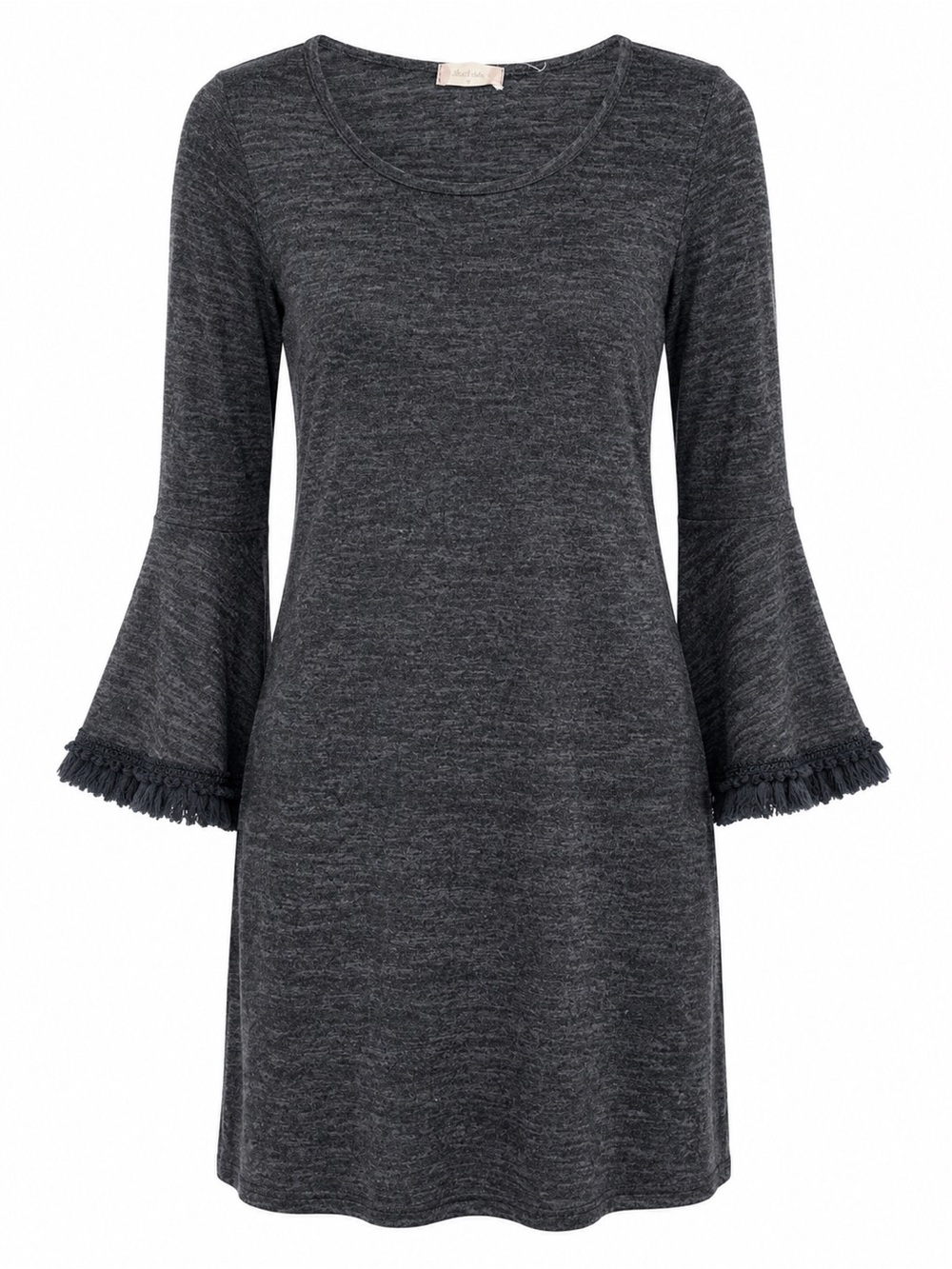 Altar'd State Charcoal Gray Bell-Sleeve Mini Dress